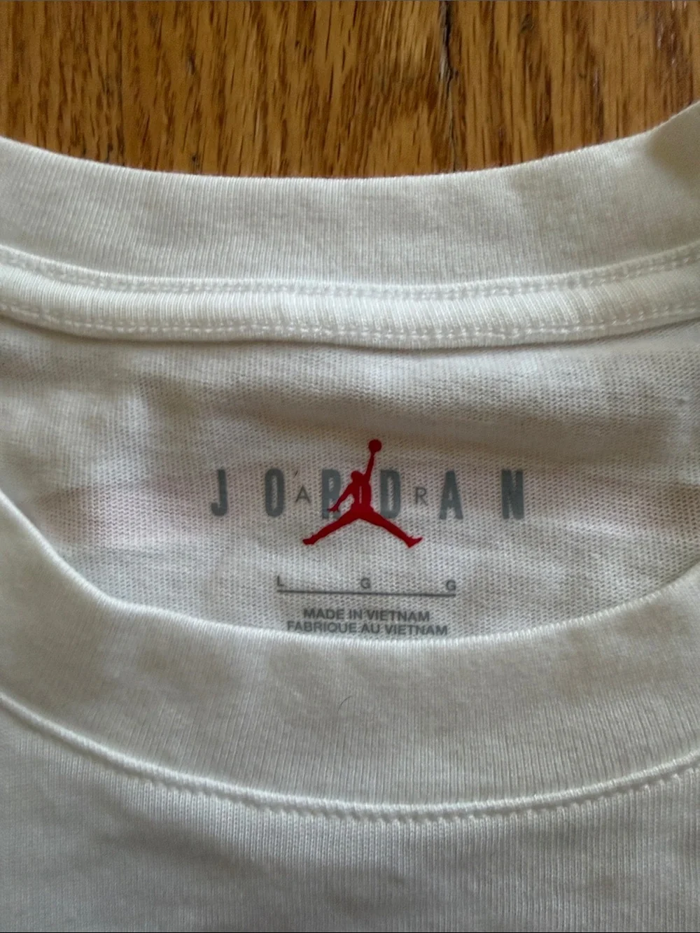 Jordan White Tee with Red Jumpman Logo
